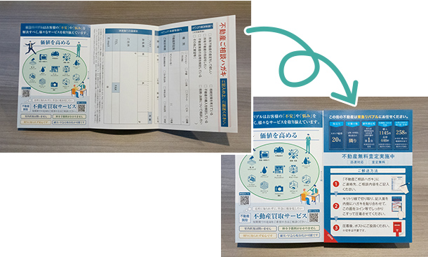 コインこすり加工圧着はがきの商品サンプル