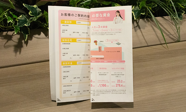 ふち糊圧着DM(巻々タイプ)の商品サンプルを開いた所1